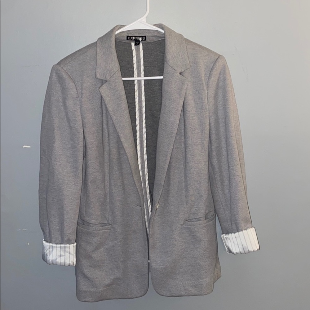 Express Gray Fashion Blazer